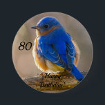 Bluebird of Happiness Birthday Button<br><div class="desc">Happy Birthday Bluebird button</div>