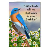 Bluebird of Happiness Birthday Card (Front)