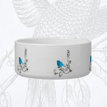 Bluebird of Happiness Bowl<br><div class="desc">Original art. Bluebird of happiness with a few snowflakes 
Pet bowl. This design also fits the small size.</div>