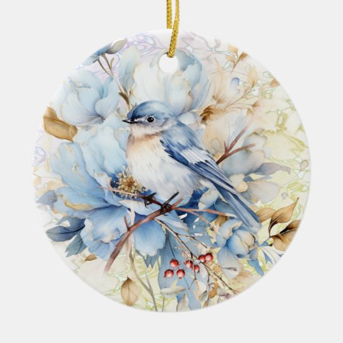 Bluebird of Happiness Ceramic Ornament