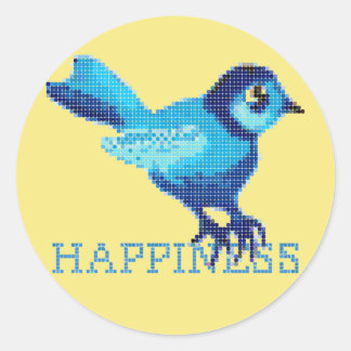 Bluebird of happiness classic round sticker