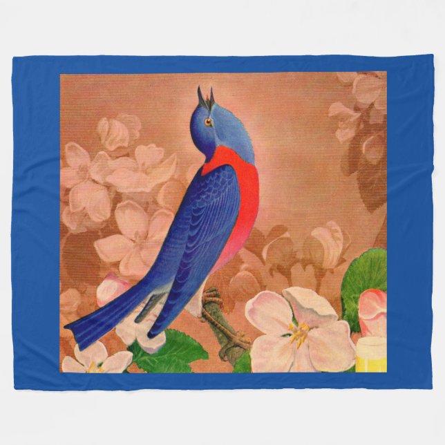 bluebird of happiness fleece blanket (Front (Horizontal))