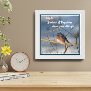 Bluebird Of Happiness Inspirational Framed Art