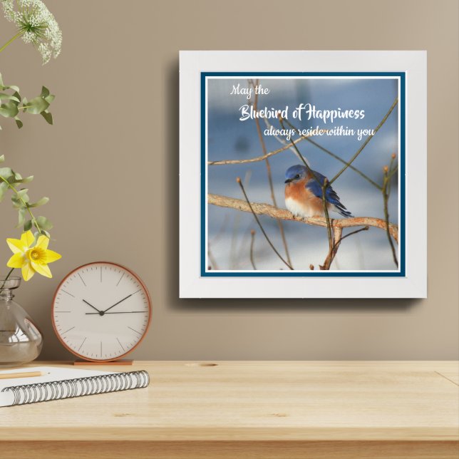 Bluebird Of Happiness Inspirational Framed Framed Art (Table Top)
