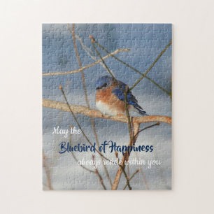 Bluebird Of Happiness Inspirational Jigsaw Puzzle