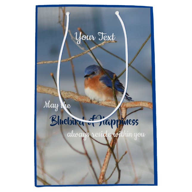 Bluebird Of Happiness Inspirational  Medium Gift Bag (Front)