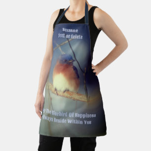 Bluebird Of Happiness Inspirational Personalized Apron