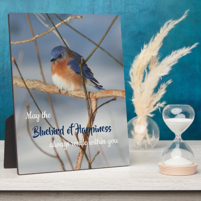 Bluebird Of Happiness Inspirational  Plaque (Side)