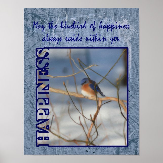 Bluebird Of Happiness Inspirational Poster (Front)