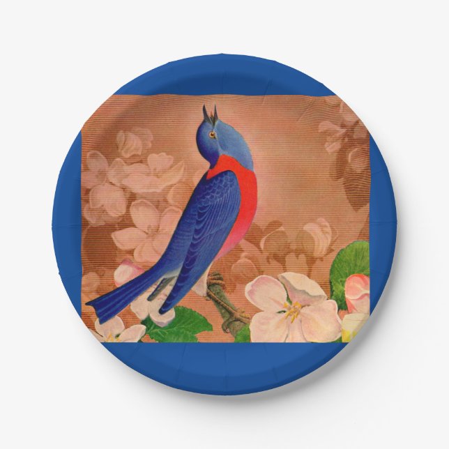 bluebird of happiness paper plates (Front)