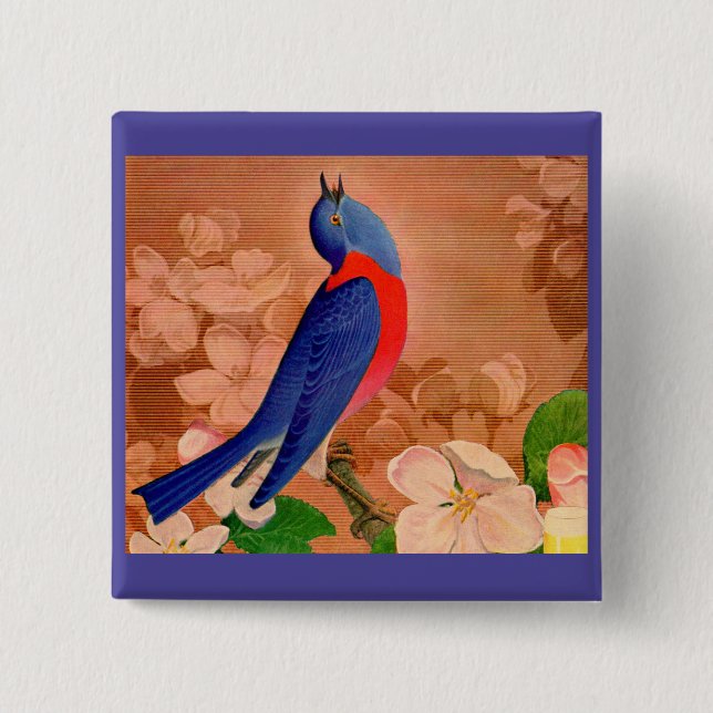 bluebird of happiness pinback button (Front)