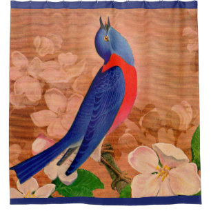 bluebird of happiness shower curtain