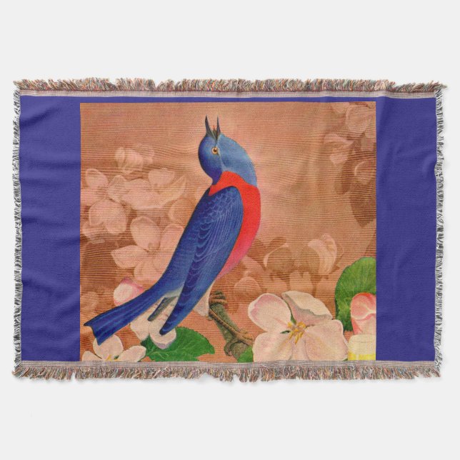 bluebird of happiness throw blanket (Front)