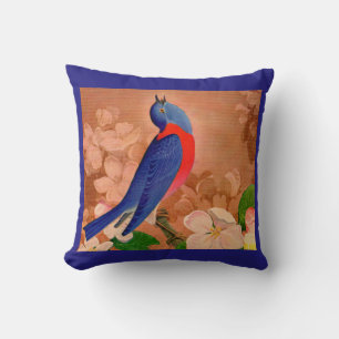 bluebird of happiness throw pillow