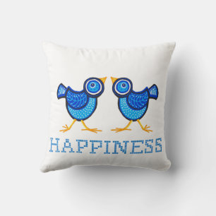 Bluebird of Happiness Throw Pillow