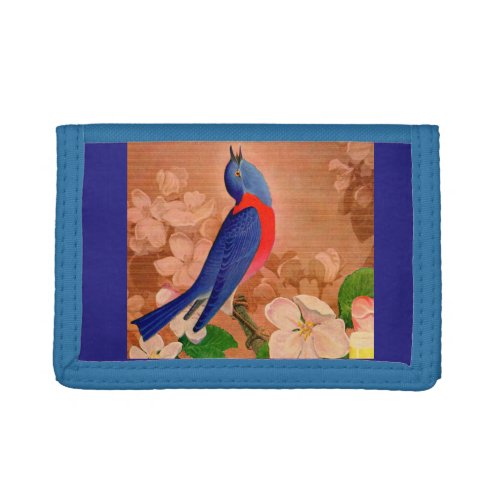 bluebird of happiness trifold wallet