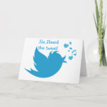 BLUEBIRD OF HAPPINESS TWEETS SISTER'S BIRTHDAY CARD<br><div class="desc">TO MY SISTER... TWITTER,  TWEET,  TWEETING=HAPPY BIRTHDAY IN THE NEW AGE OF TECHNOLOGY!</div>