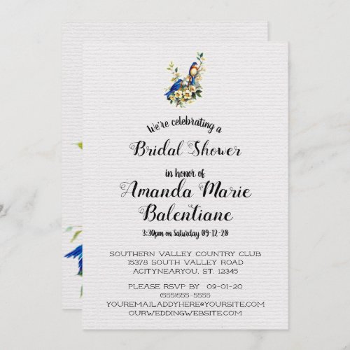 Bluebird Of Happiness Vintage Bridal Shower Invite