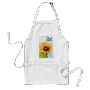 Bluebird of Happiness with Sunflower Adult Apron