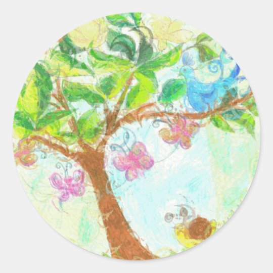 bluebird of joy classic round sticker