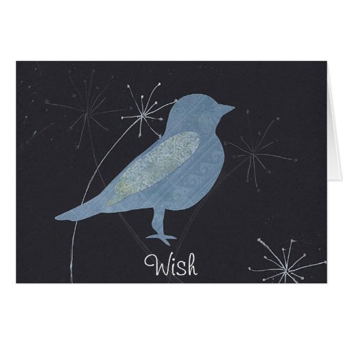 Bluebird of Wishfulness Collage Art Card