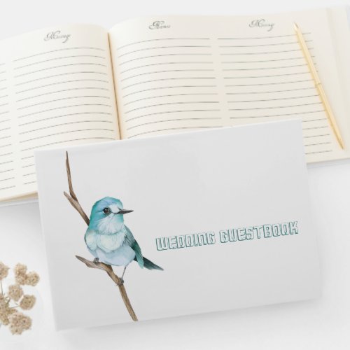 Bluebird On A Branch Wedding Guest Book