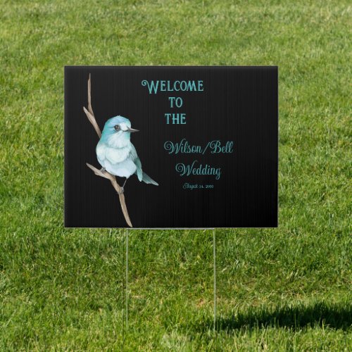 Bluebird On A Branch Wedding Welcome Sign