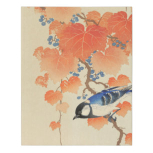 Bluebird on a Paulownia Tree  Faux Canvas Print