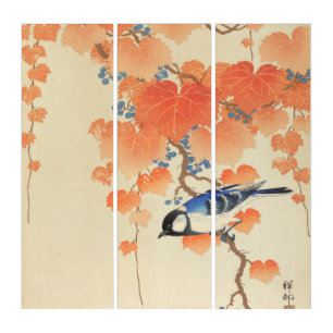 Bluebird on a Paulownia Tree  Triptych