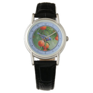 Bluebird on a Peach Tree Branch Blue Watch