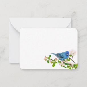 Bluebird on Apple Branch Note Card