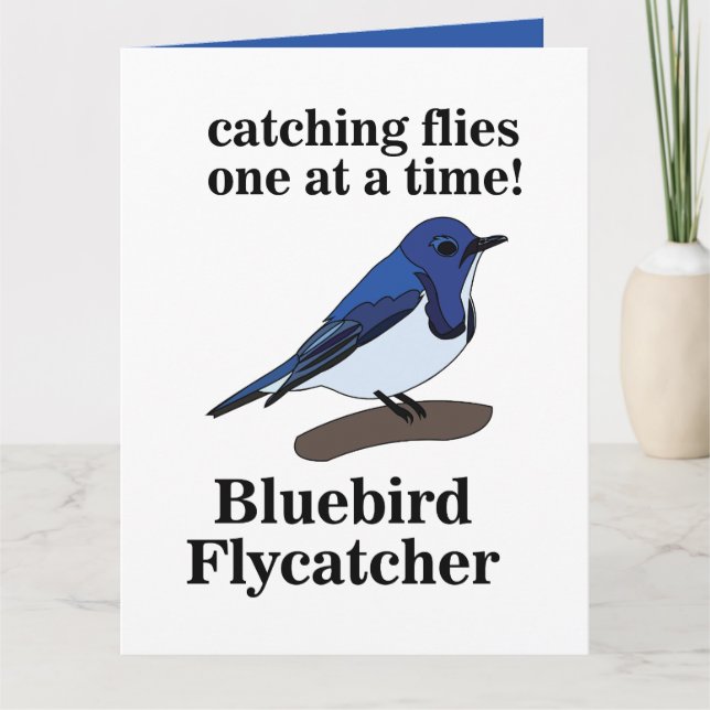 Bluebird On Branch Funny Birthday Card (Front)