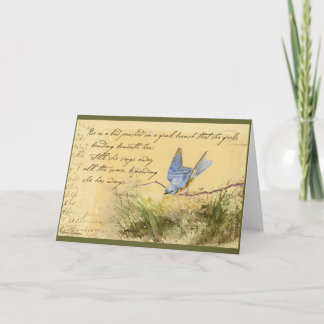 Bluebird on Branch & Victor Hugo Quote Card