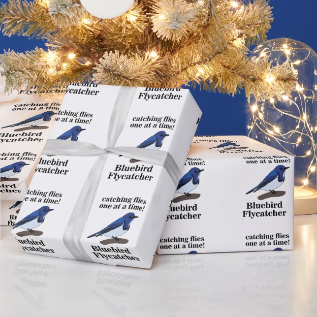 Bluebird On Branch Wildlife Birthday Wrapping Paper (Holidays)