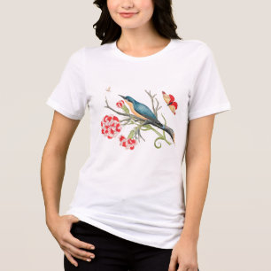 Bluebird on carnations Tri-Blend shirt