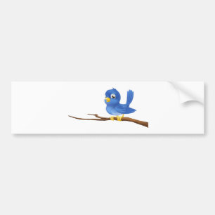 Bluebird on tree branch bumper sticker