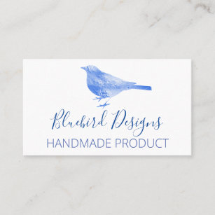 Bluebird On White Handmade Business Card