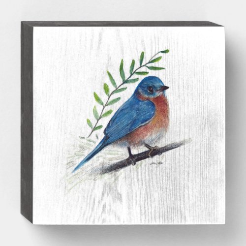 Bluebird Painting Art Wooden Box Sign