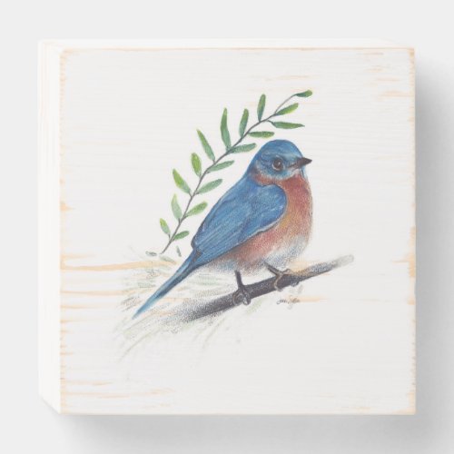 Bluebird Painting Art Wooden Box Sign