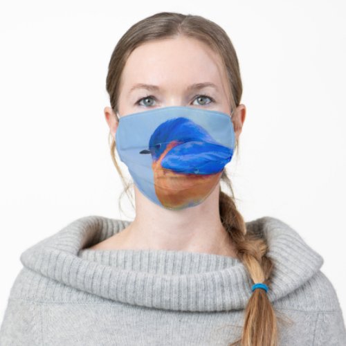 Bluebird Painting _ Original Bird Art Adult Cloth Face Mask