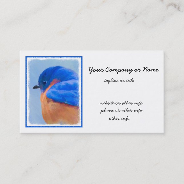 Bluebird Painting - Original Bird Art Business Card (Front)