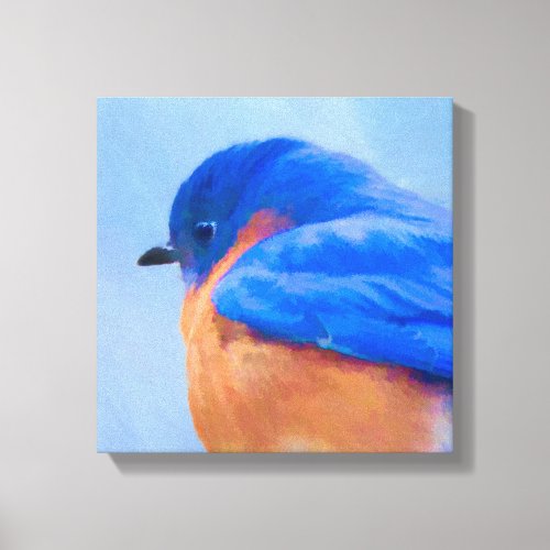 Bluebird Painting _ Original Bird Art Canvas Print