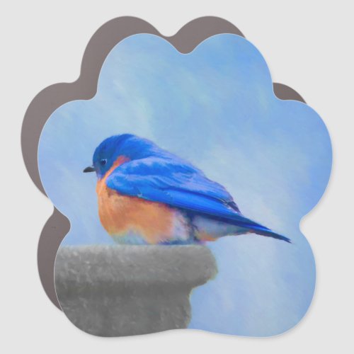 Bluebird Painting _ Original Bird Art Car Magnet