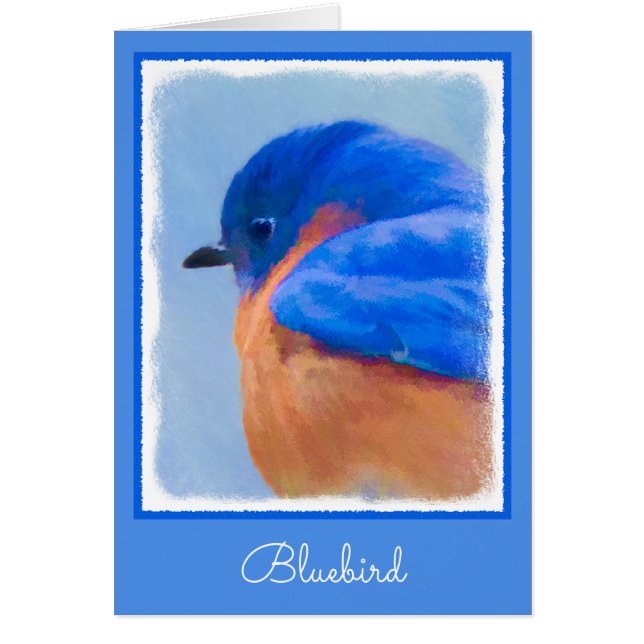 Bluebird Painting - Original Bird Art Cards (Front)