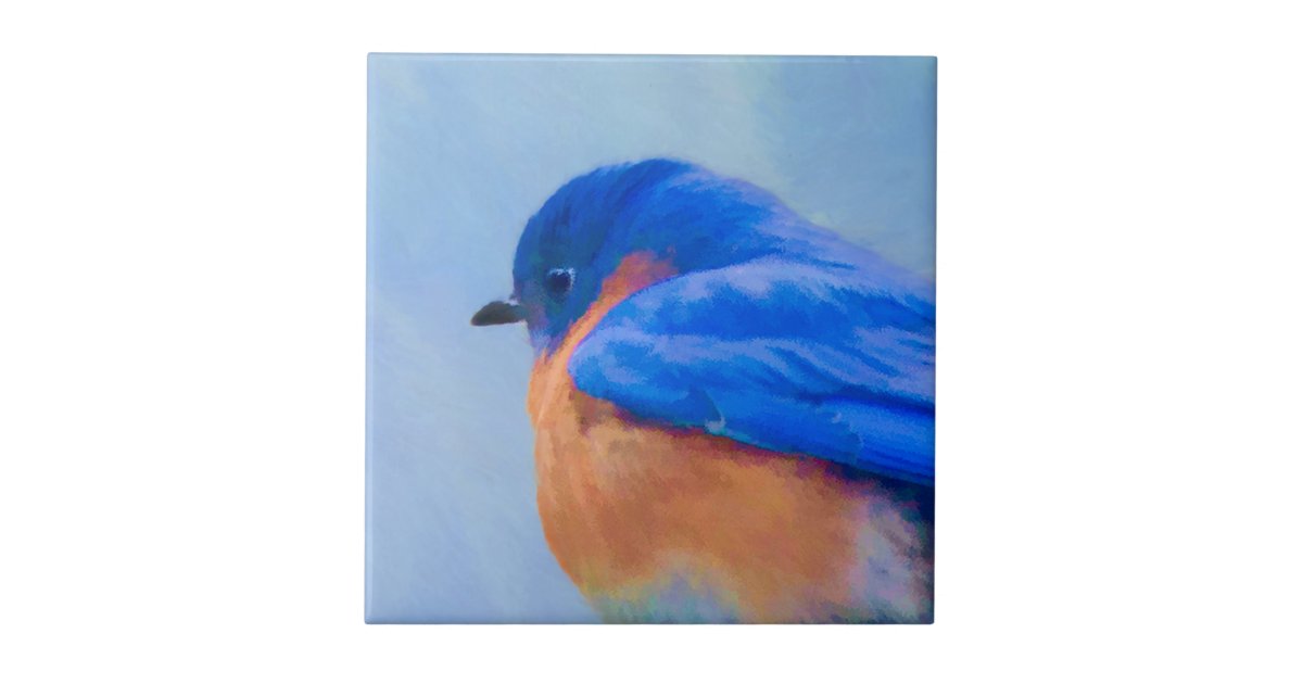 Bluebird Painting Original Bird Art Ceramic Tile Zazzle Com