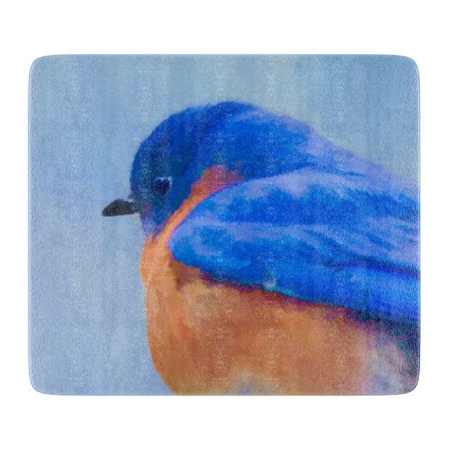 Bluebird Painting - Original Bird Art Cutting Board (Front)