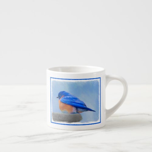 Bluebird Painting _ Original Bird Art Espresso Cup