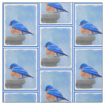 Bluebird Painting - Original Bird Art Fabric