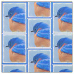 Bluebird Painting - Original Bird Art Fabric