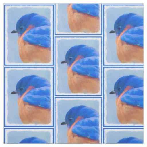 Bluebird Painting - Original Bird Art Fabric